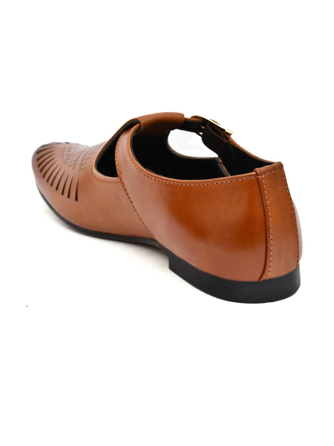 G L Trend Tan Synthetic Leather Sandals thumbnail 5