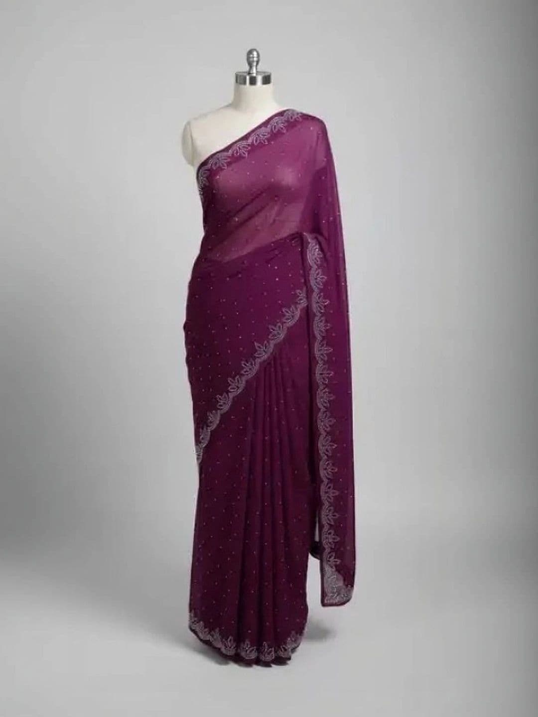 RENBRIZA Poly Georgette Saree thumbnail 3