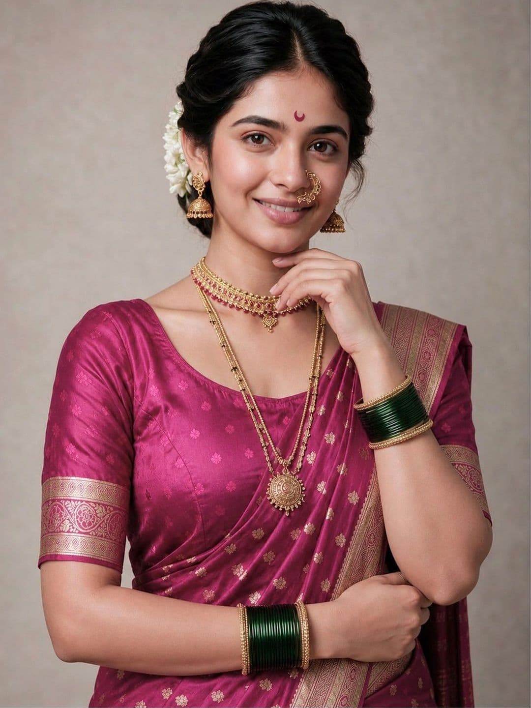 SAMANTHA Woven Design Zari Silk Blend Paithani Saree thumbnail 7