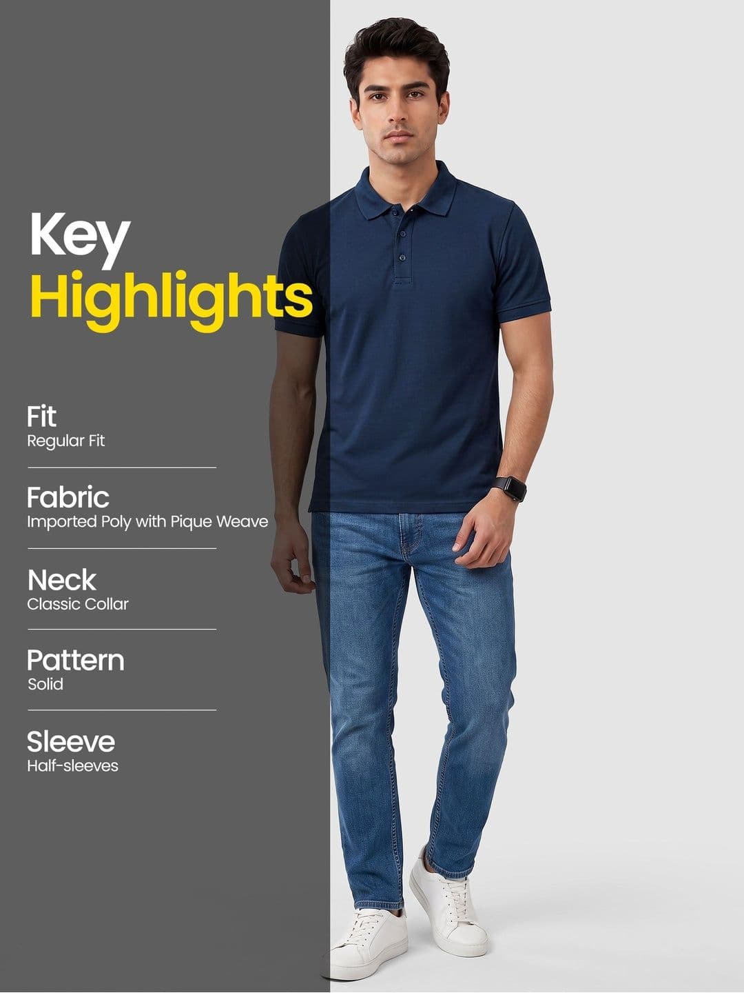 Beyoung Polo Collar Short Sleeves Cotton T-shirt thumbnail 5