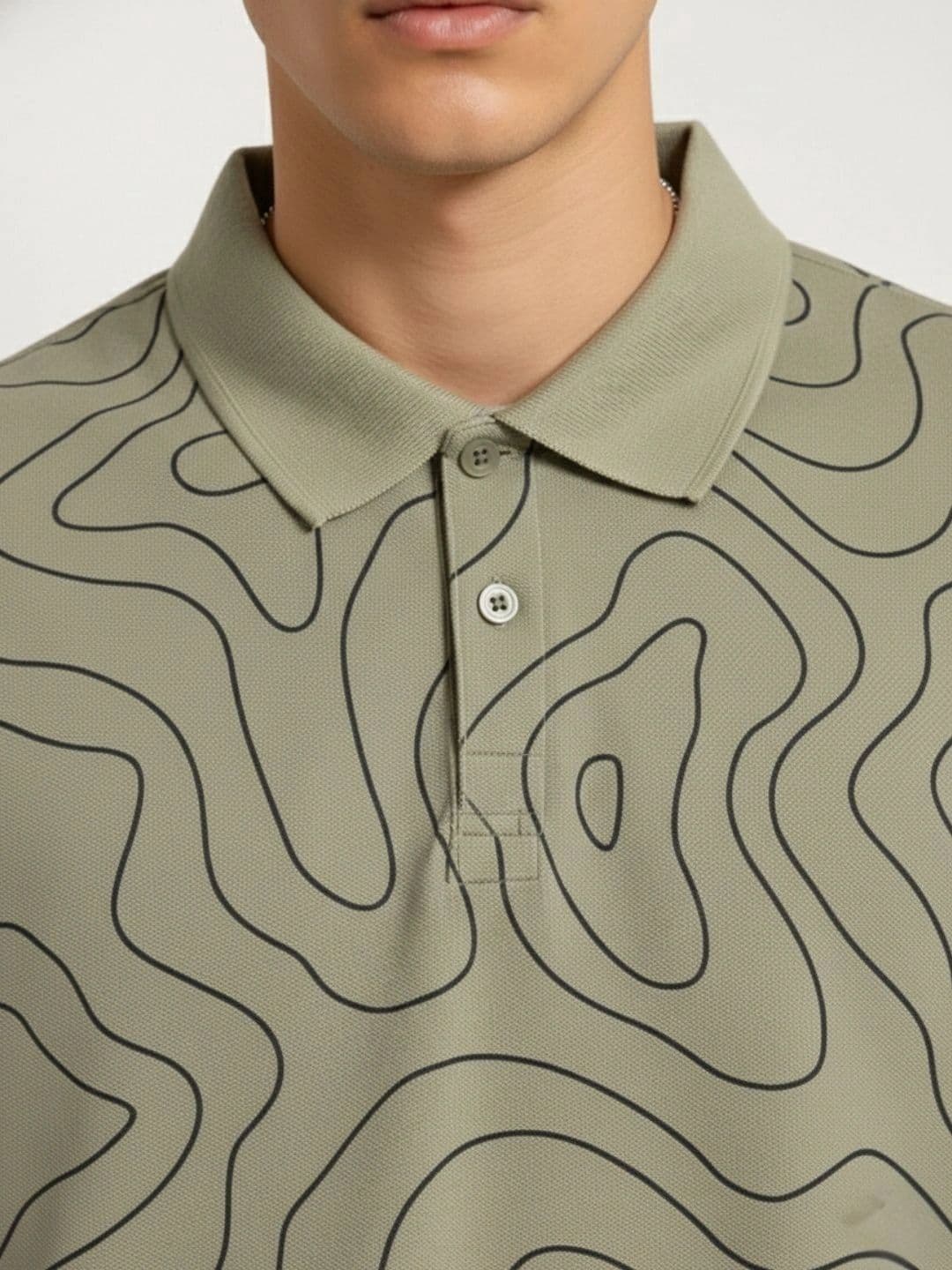 HERE&NOW Men Printed Polo Collar T-shirt thumbnail 5