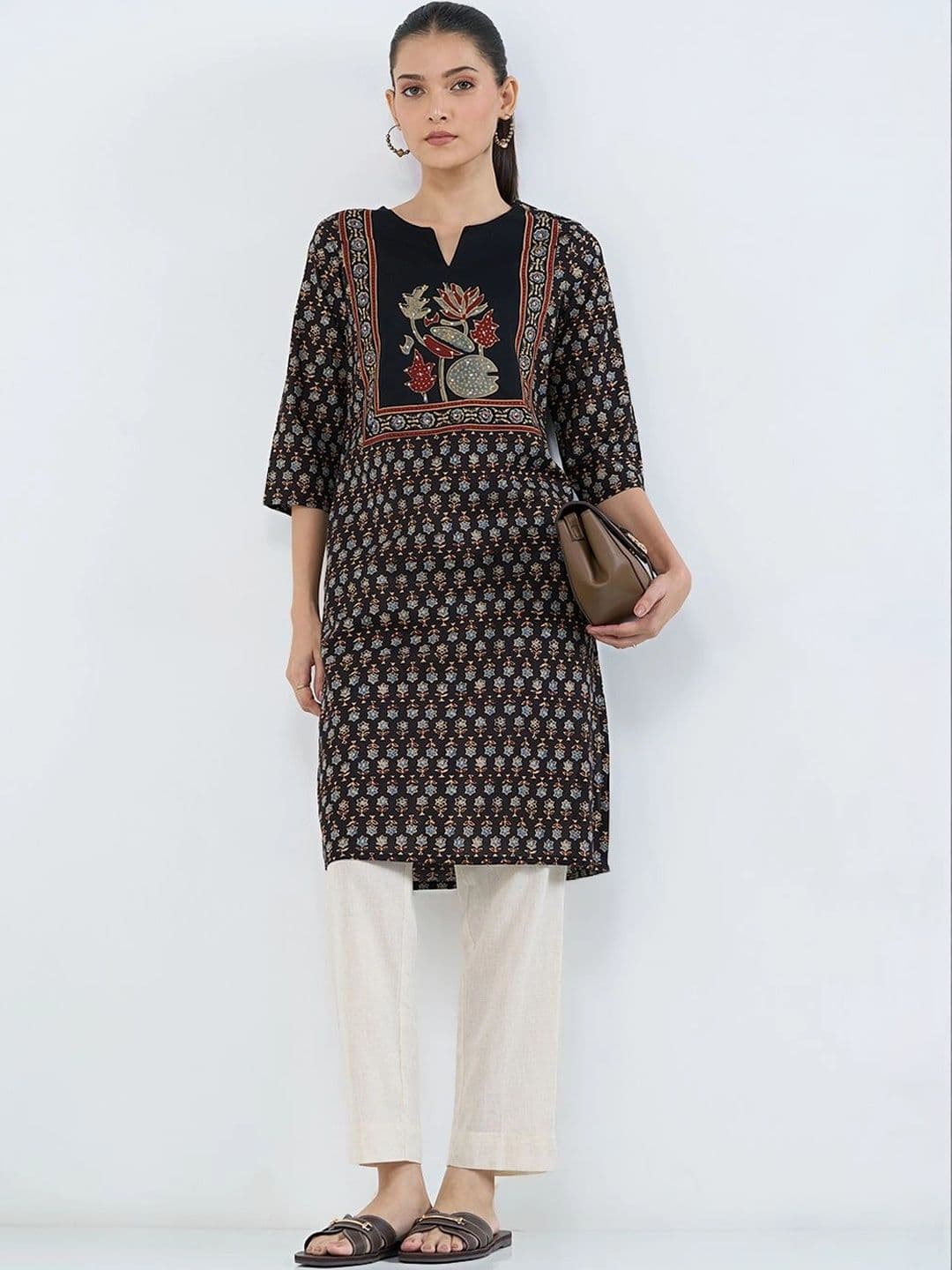 RANGMANCH BY PANTALOONS Women Ethnic Motifs Printed Sequinned Indie Prints Kurta - view 1