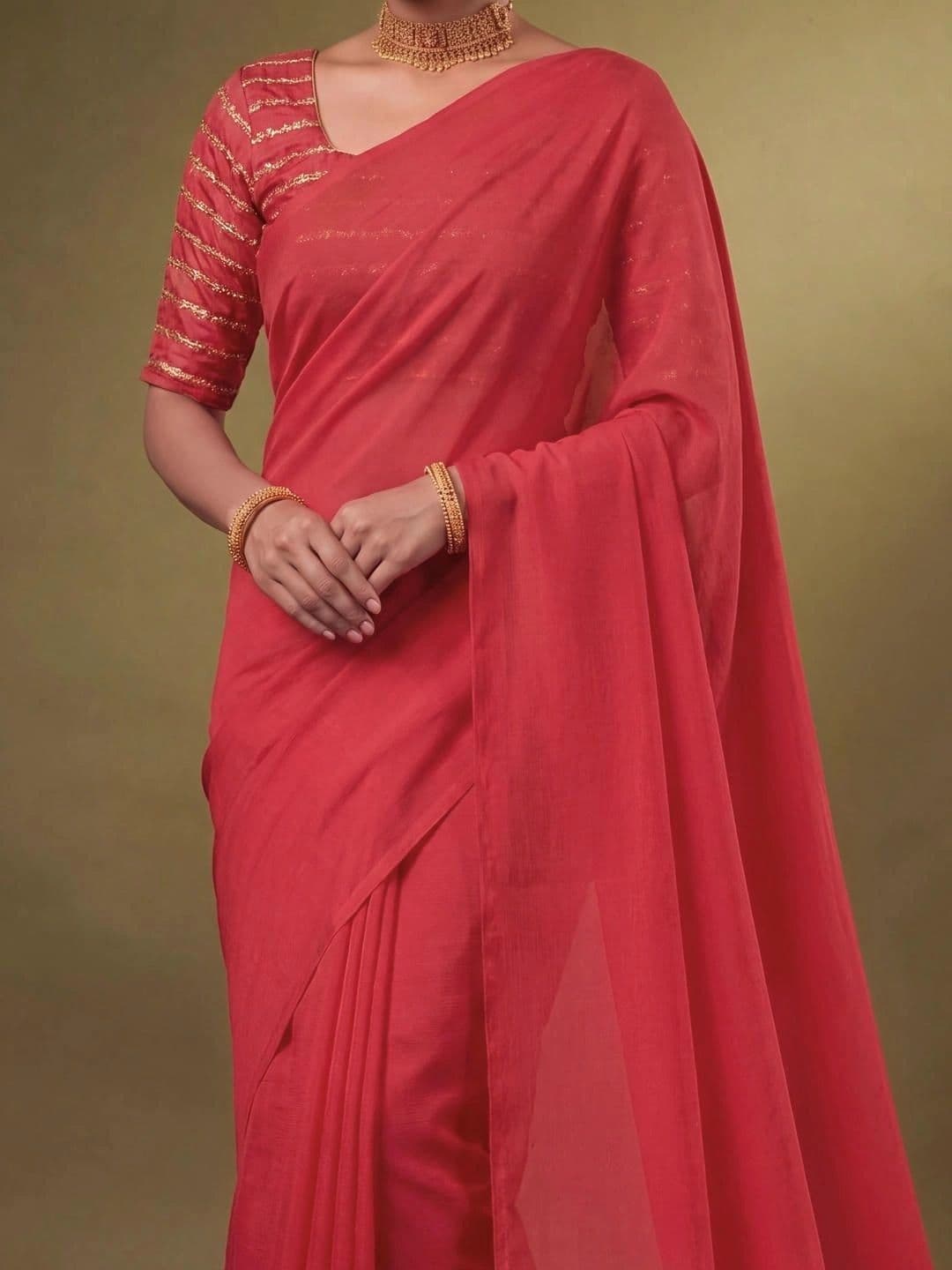SAMANTHA Poly Georgette Saree thumbnail 5