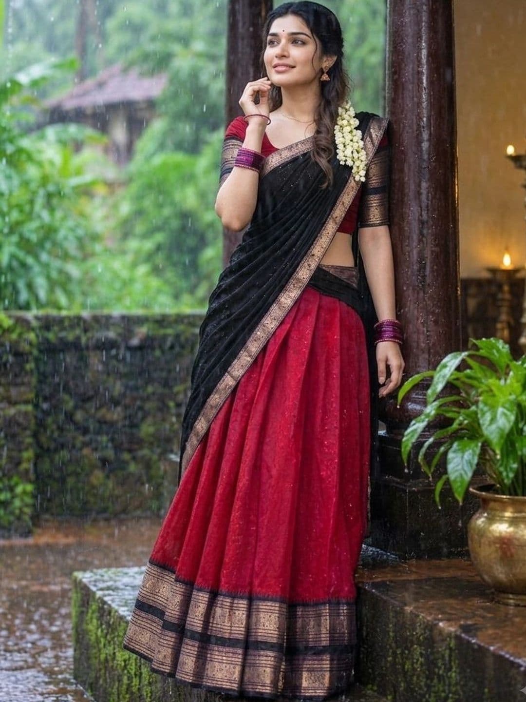 JIVUBA Ready to Wear Lehenga & Unstitched Blouse With Dupatta thumbnail 2