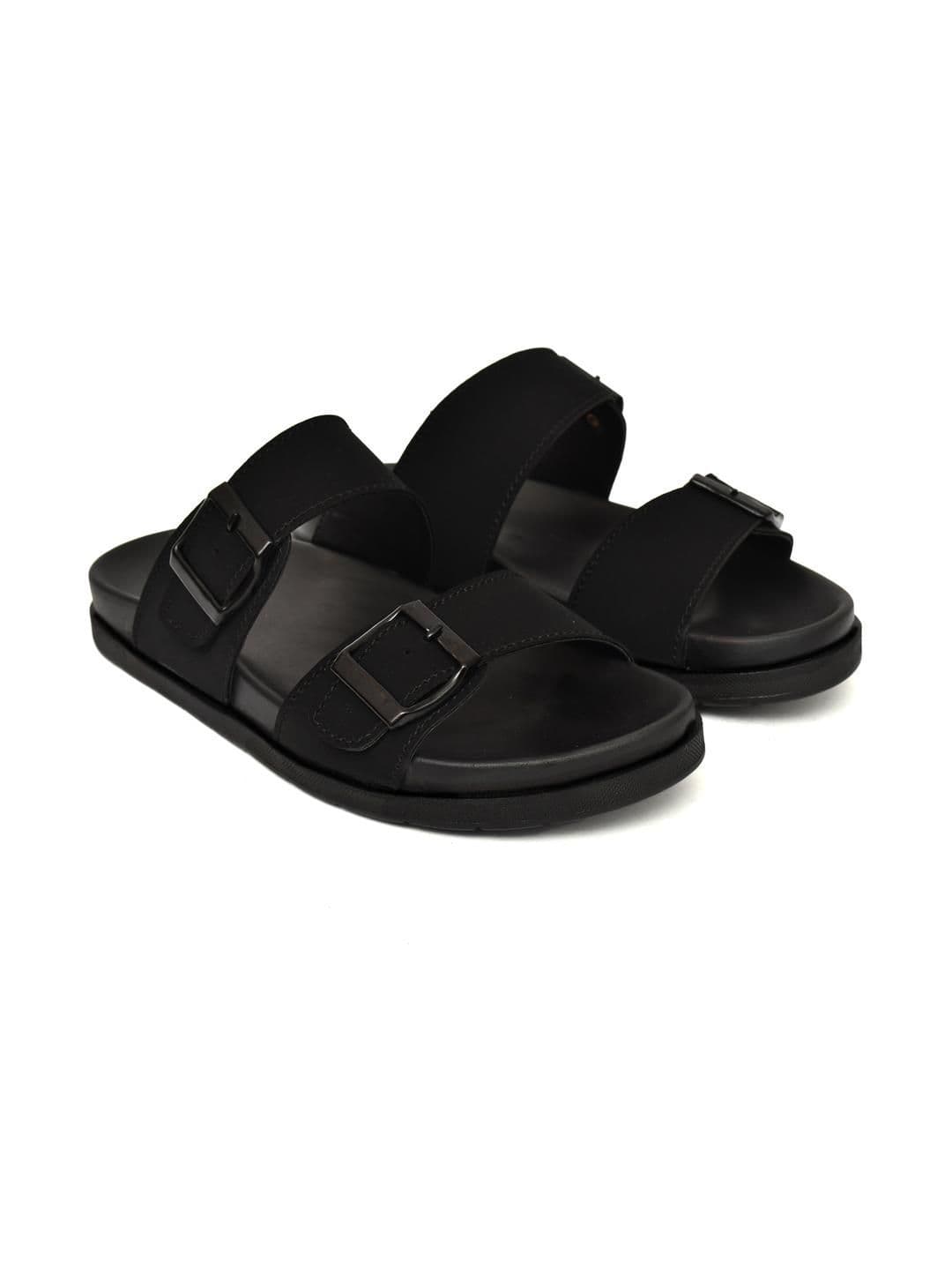 G L Trend Black Leather Sandals thumbnail 6