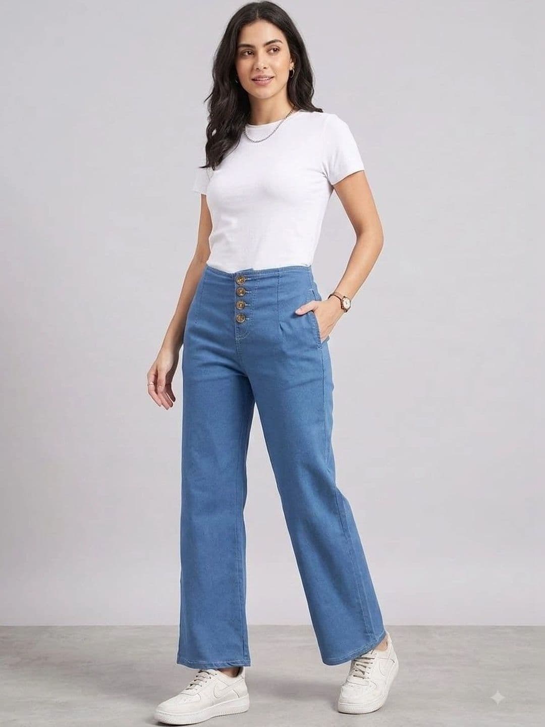 Mast & Harbour Women Comfort Straight Fit High-Rise Jeans thumbnail 4