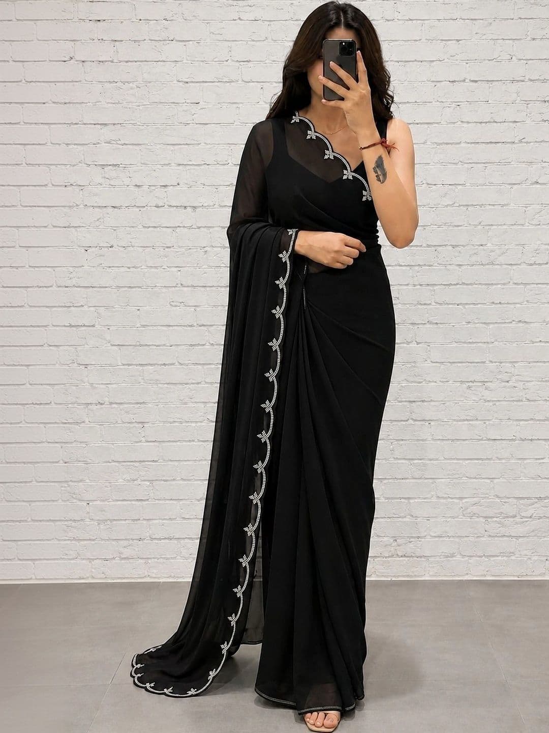 RENBRIZA Poly Chiffon Saree thumbnail 4