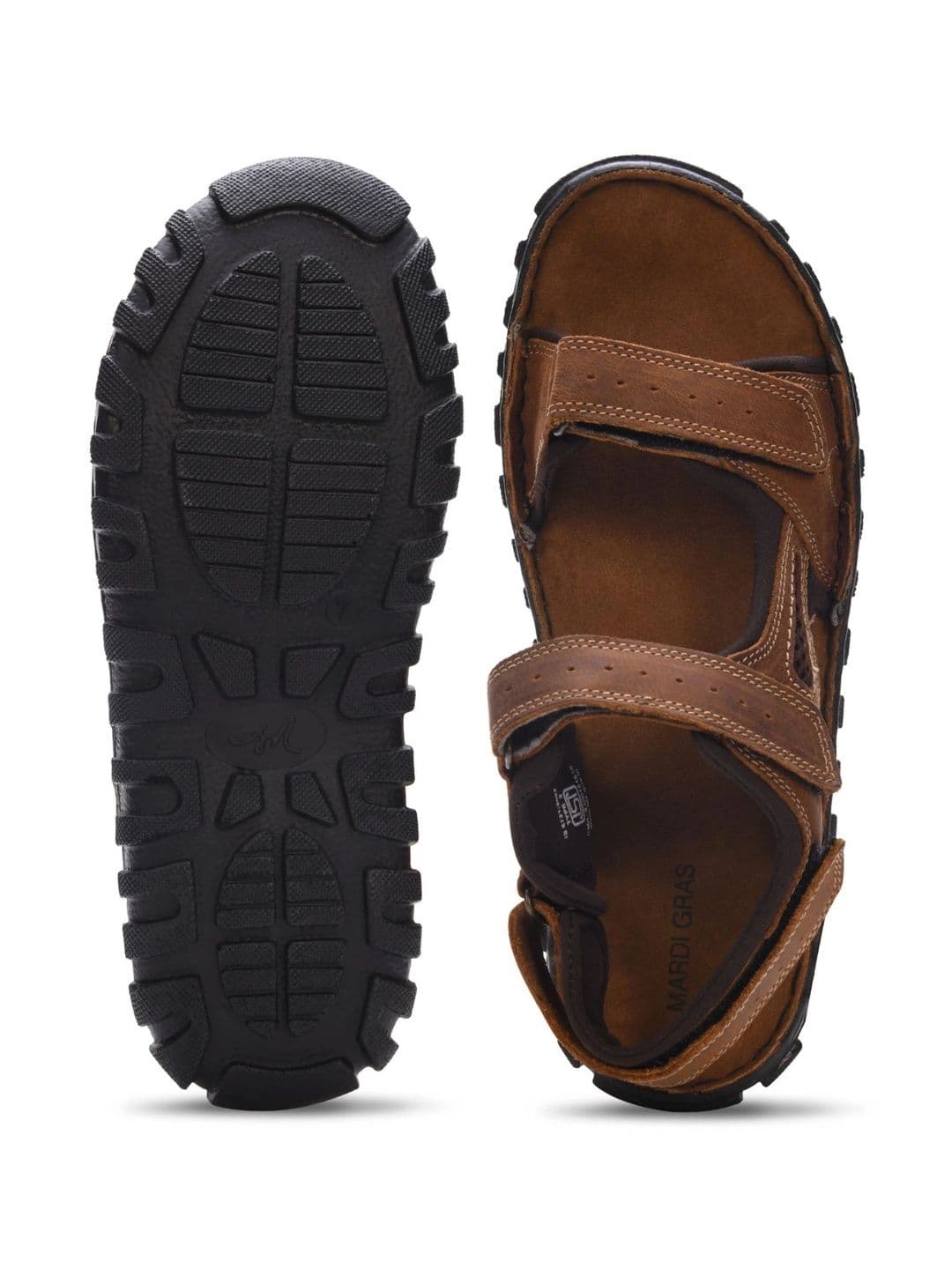 Mardi Gras Men Leather Comfort Sandals thumbnail 4