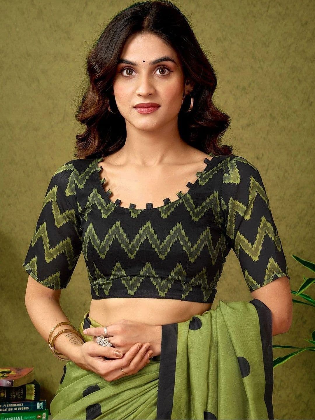 KALINI Polka Dot Fusion Saree thumbnail 2