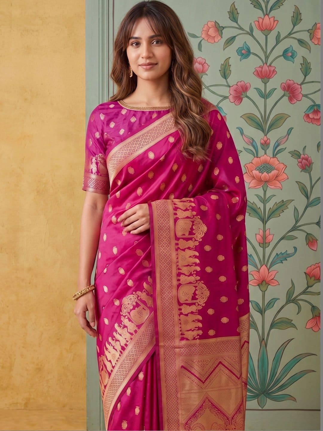 ROOP RADHIKA Woven Design Zari Silk Blend Designer Banarasi Saree thumbnail 6