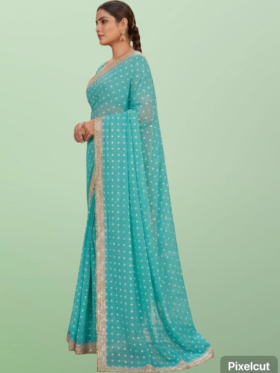 shreecre Embellished Pure Georgette Saree thumbnail 2