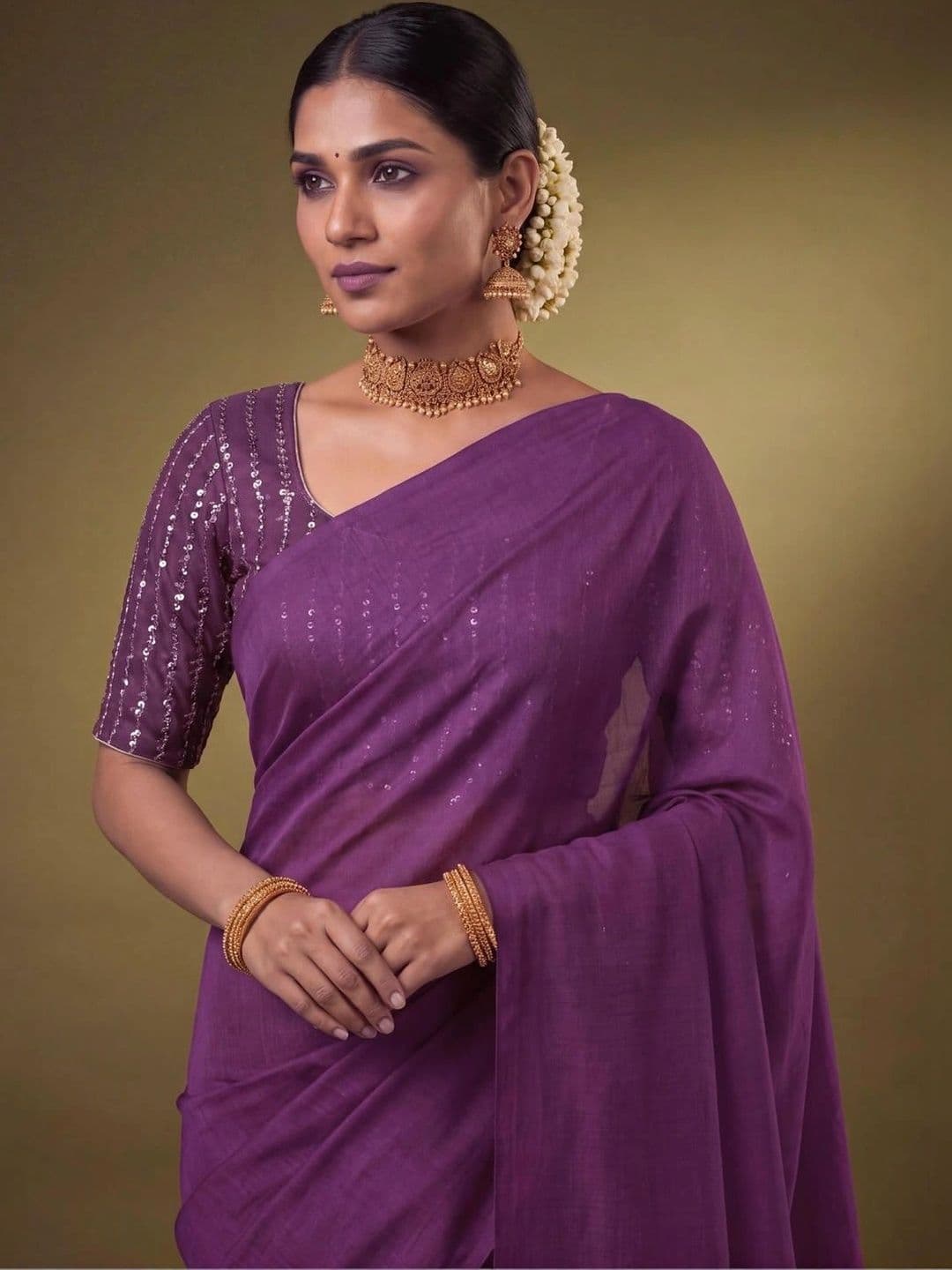 SAMANTHA Poly Georgette Saree thumbnail 2