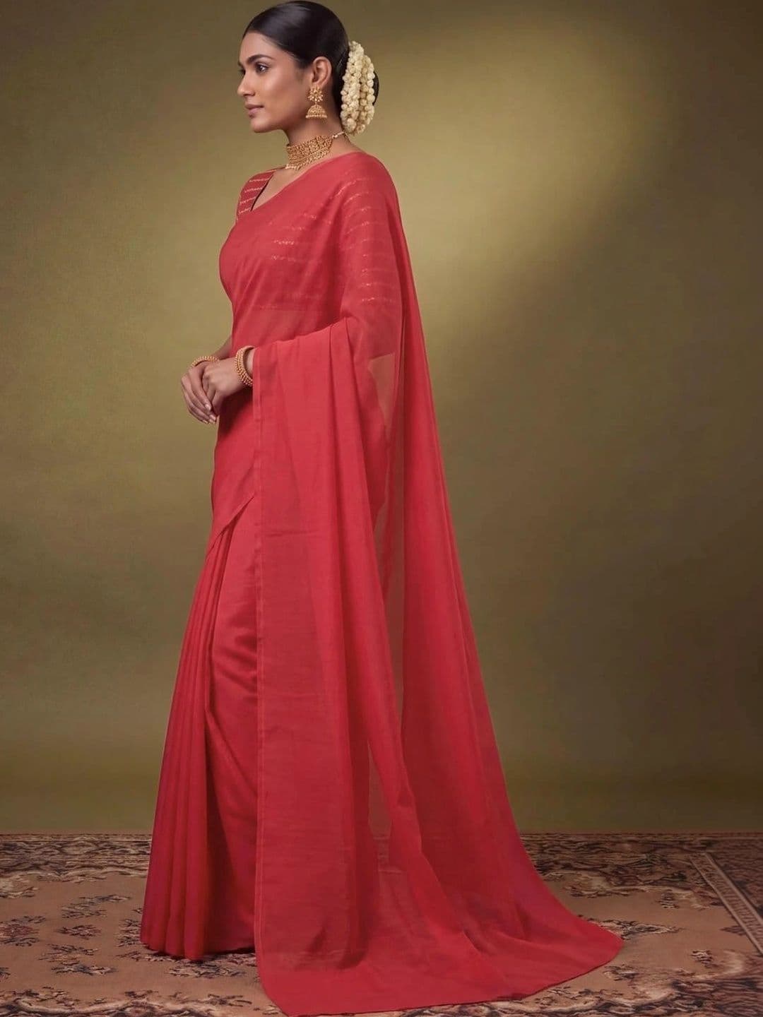 SAMANTHA Poly Georgette Saree thumbnail 6