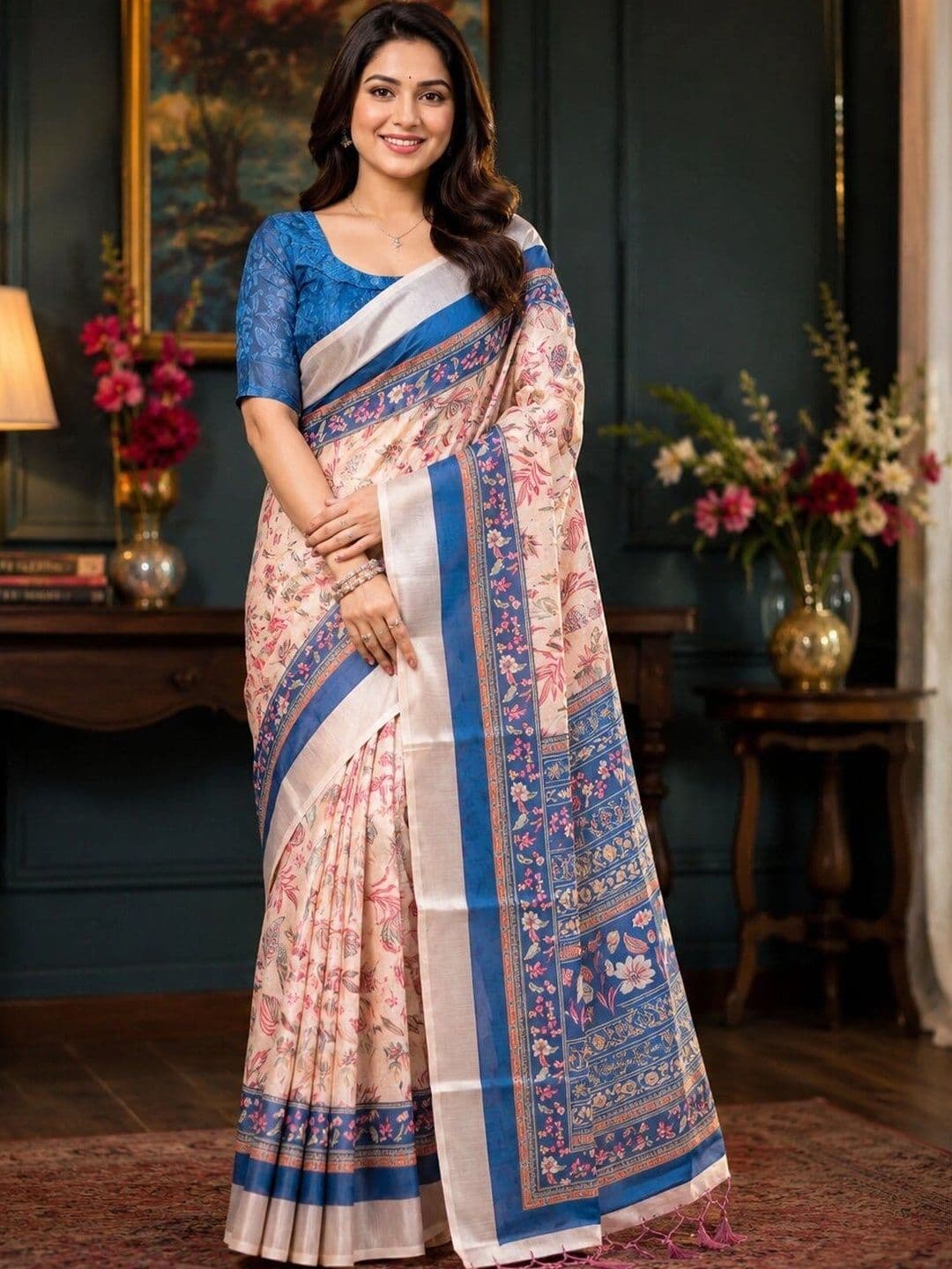 Moda Rapido Linen Blend Bhagalpuri Saree - view 1