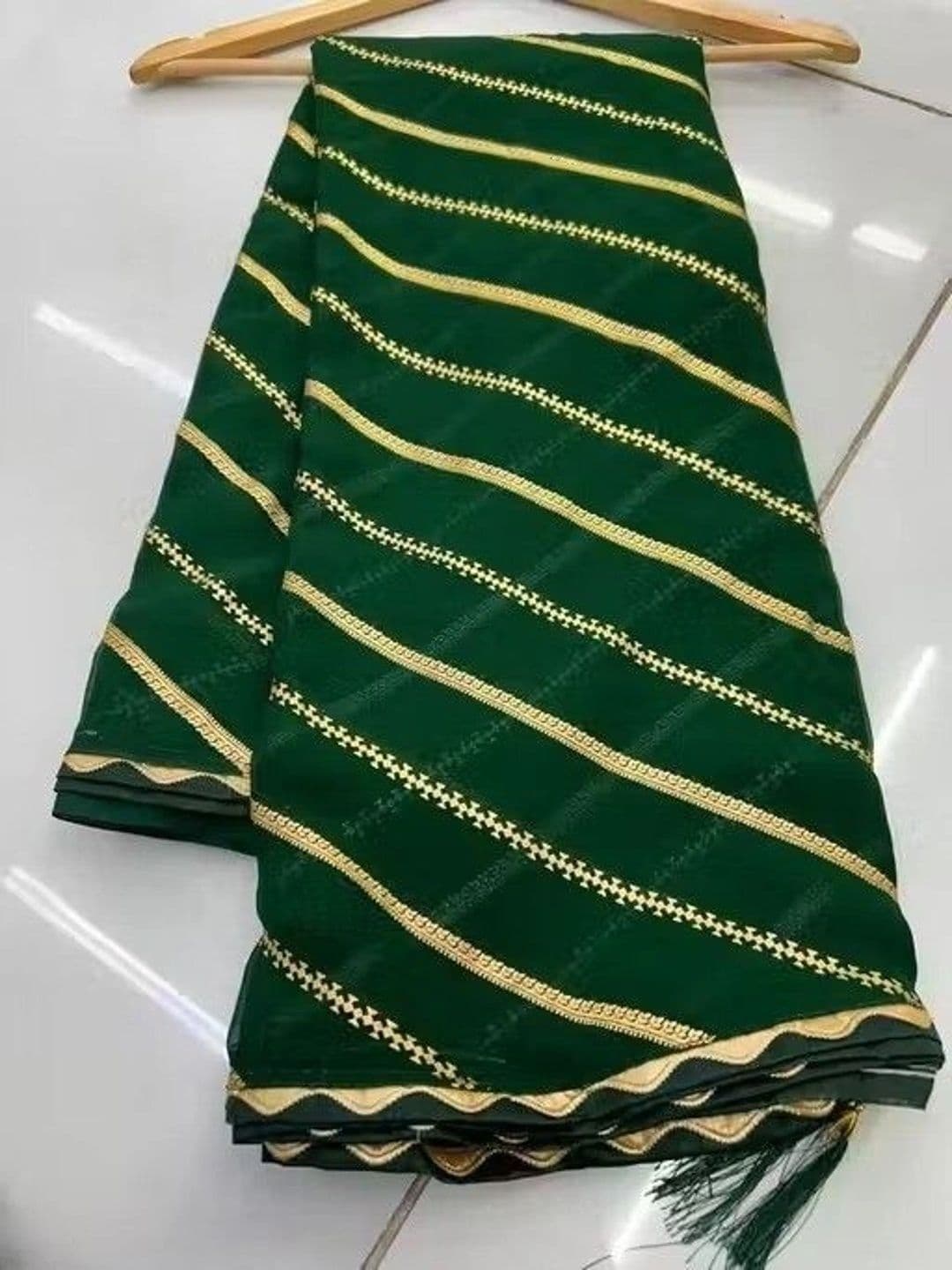 RENBRIZA Leheriya Poly Georgette Saree - view 1