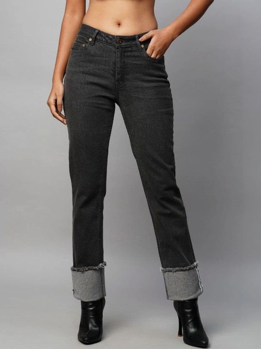 Chemistry Women Straight Fit Mid-Rise Cuffed Hem Stretchable Jeans - view 1