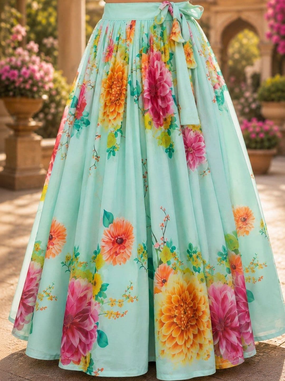 Sangria Girls Printed Ready to Wear Lehenga & thumbnail 6