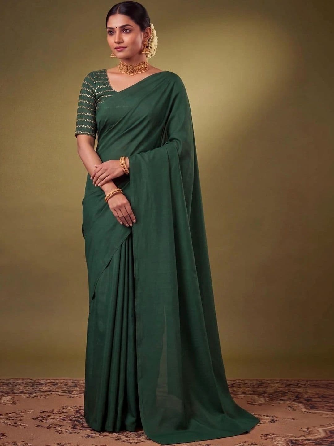 SAMANTHA Embroidered Poly Georgette Saree - view 1