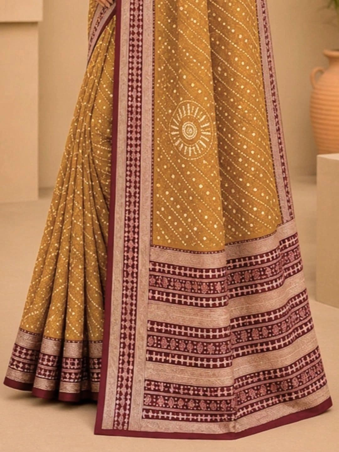 SAMANTHA Bandhani Zari Poly Georgette Saree thumbnail 2