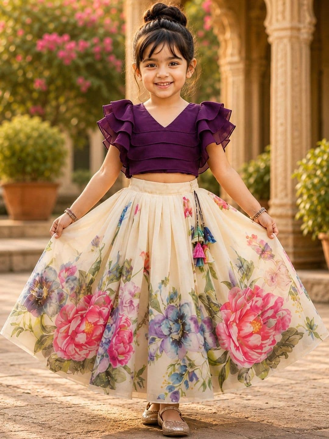 Sangria Girls Ready to Wear Lehenga & - view 1