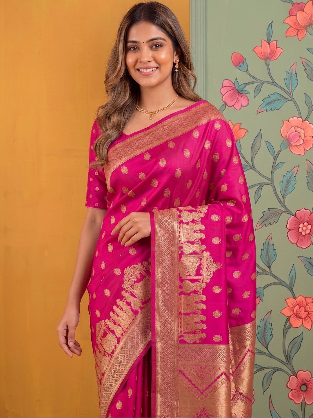 ROOP RADHIKA Woven Design Zari Silk Blend Designer Banarasi Saree thumbnail 5