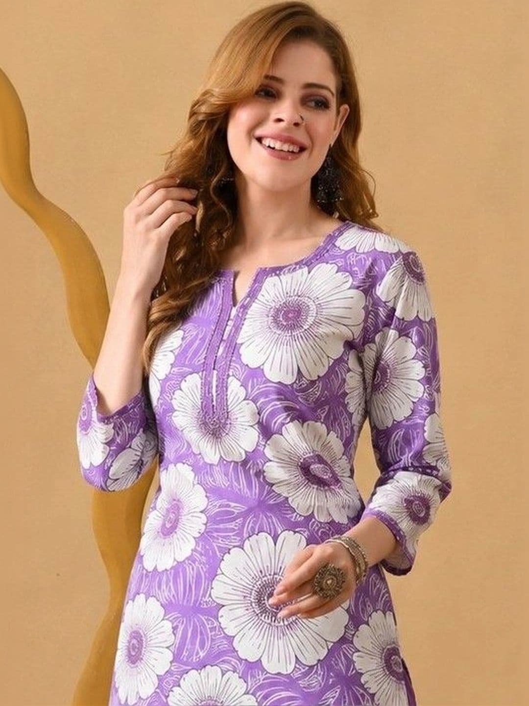 KKOUTFITS Women Floral Printed Regular Pure Cotton Kurta with Trousers thumbnail 6