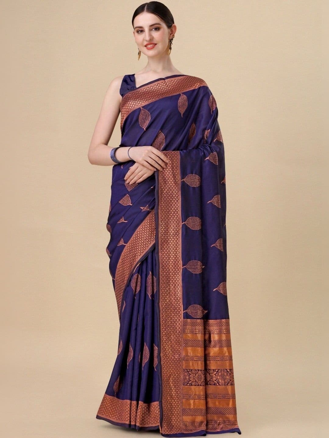 VS MALL Ethnic Motifs Zari Banarasi Saree - view 1