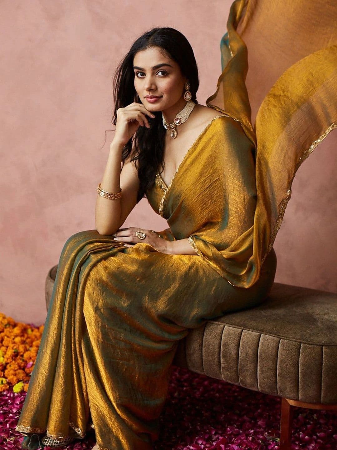 kasee Beads and Stones Silk Blend Designer Saree thumbnail 4