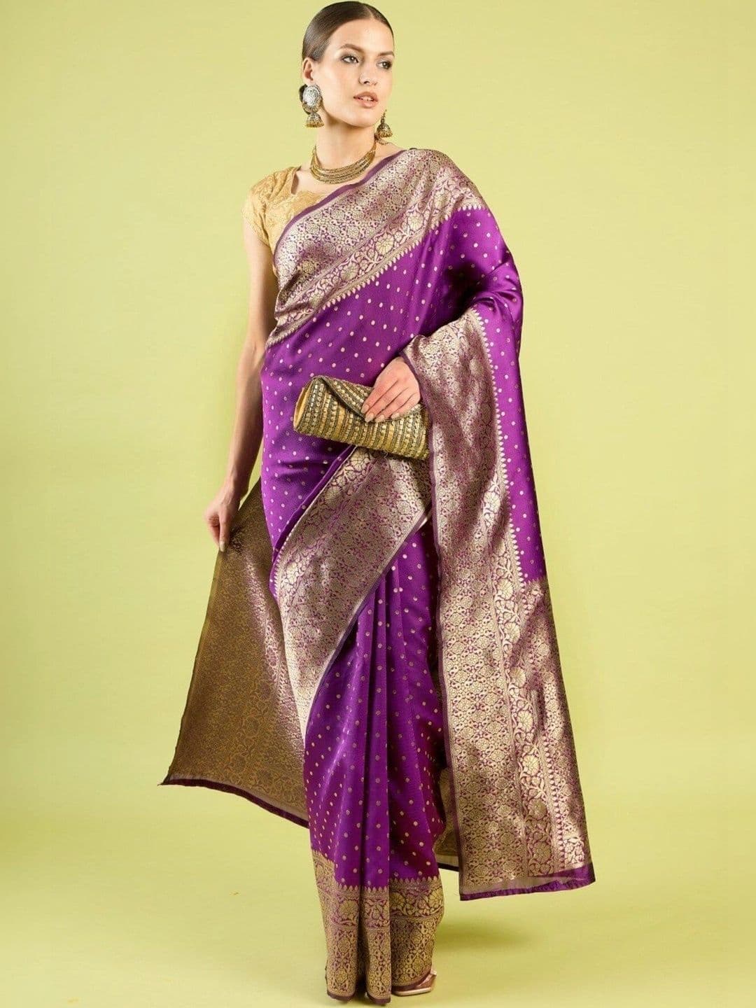 VS MALL Woven Design Zari Banarasi Saree thumbnail 5