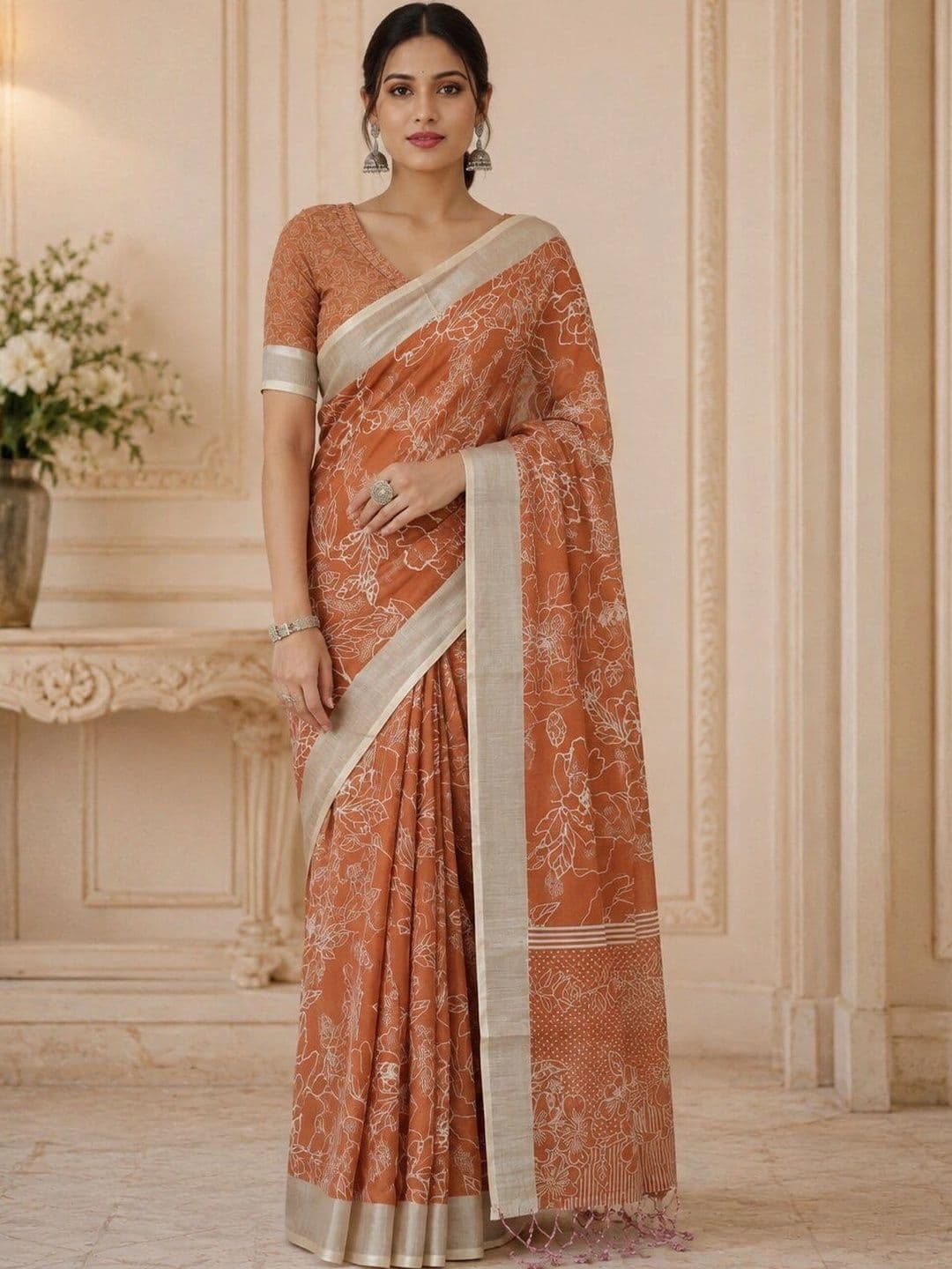 Moda Rapido Linen Blend Bhagalpuri Saree - view 1