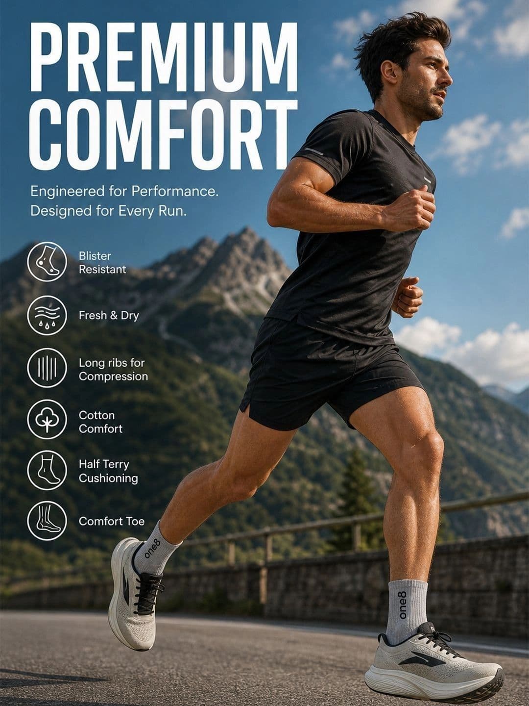 One8 Men Cotton Above Ankle Socks thumbnail 3