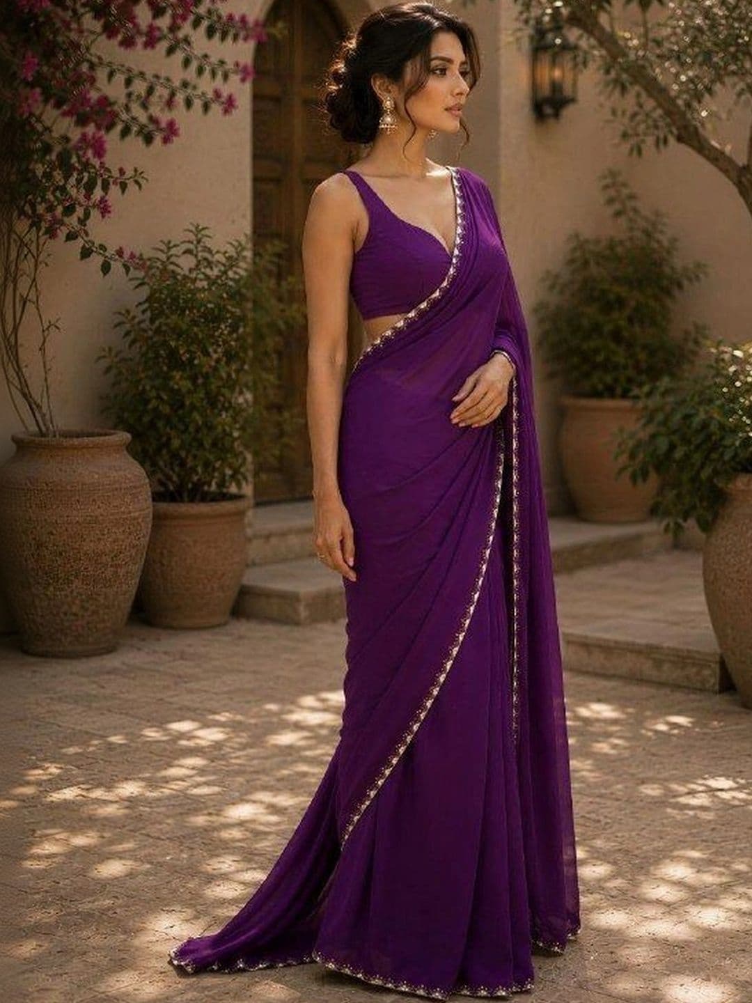 shreecre Pure Georgette Saree thumbnail 2