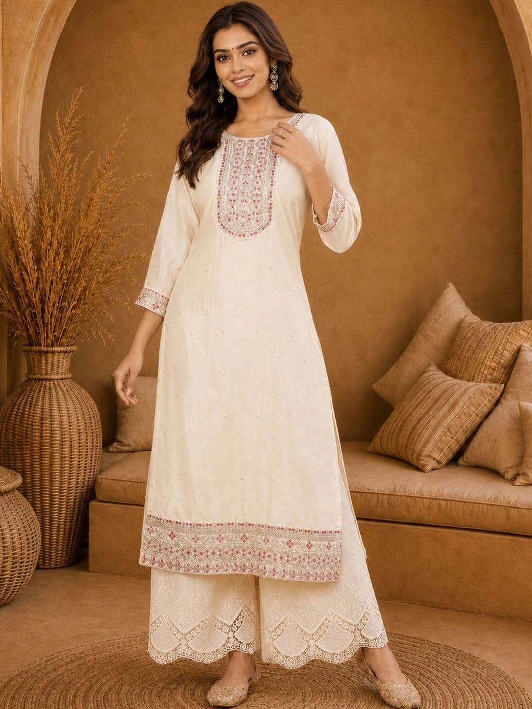 Anouk Rustic Women Ethnic Motifs Embroidered Thread Work Kurta - view 1