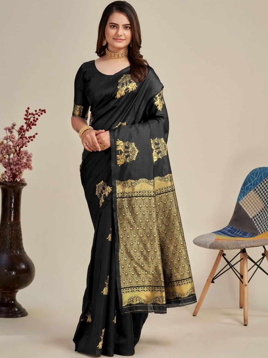 VS MALL Woven Design Zari Banarasi Saree - view 1
