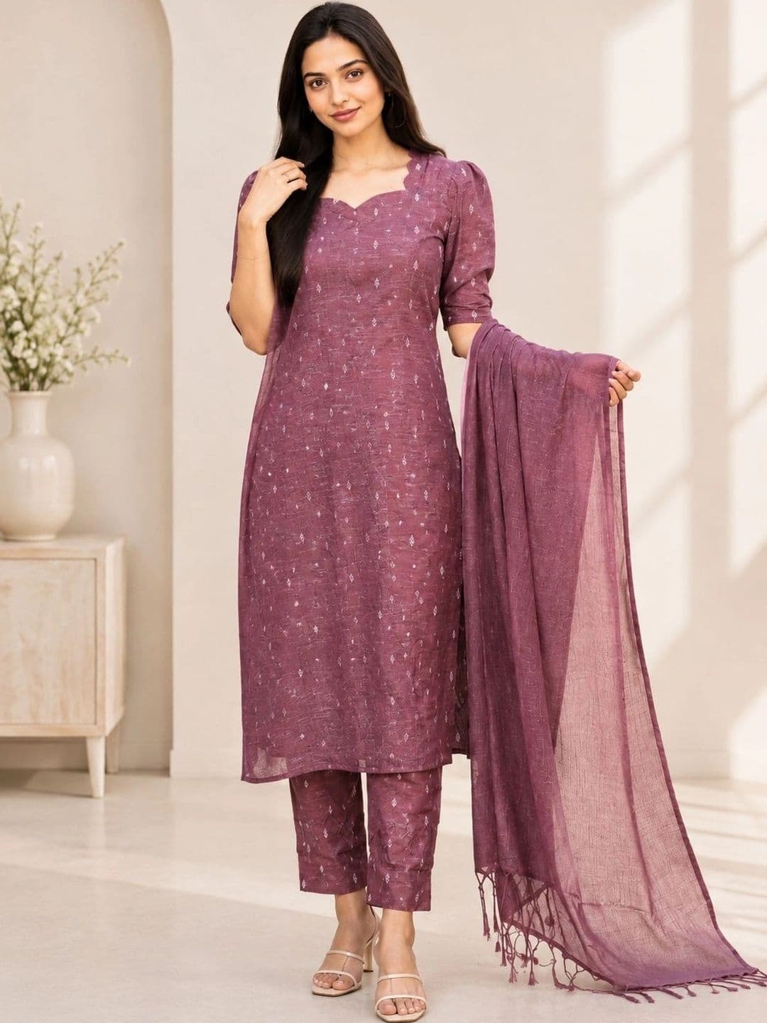 Rahigomar Women Ethnic Motifs Printed Premium Kurta with Trousers & With Dupatta - view 1