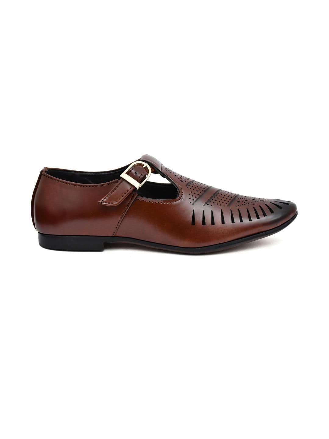G L Trend Brown Synthetic Leather Sandals thumbnail 5