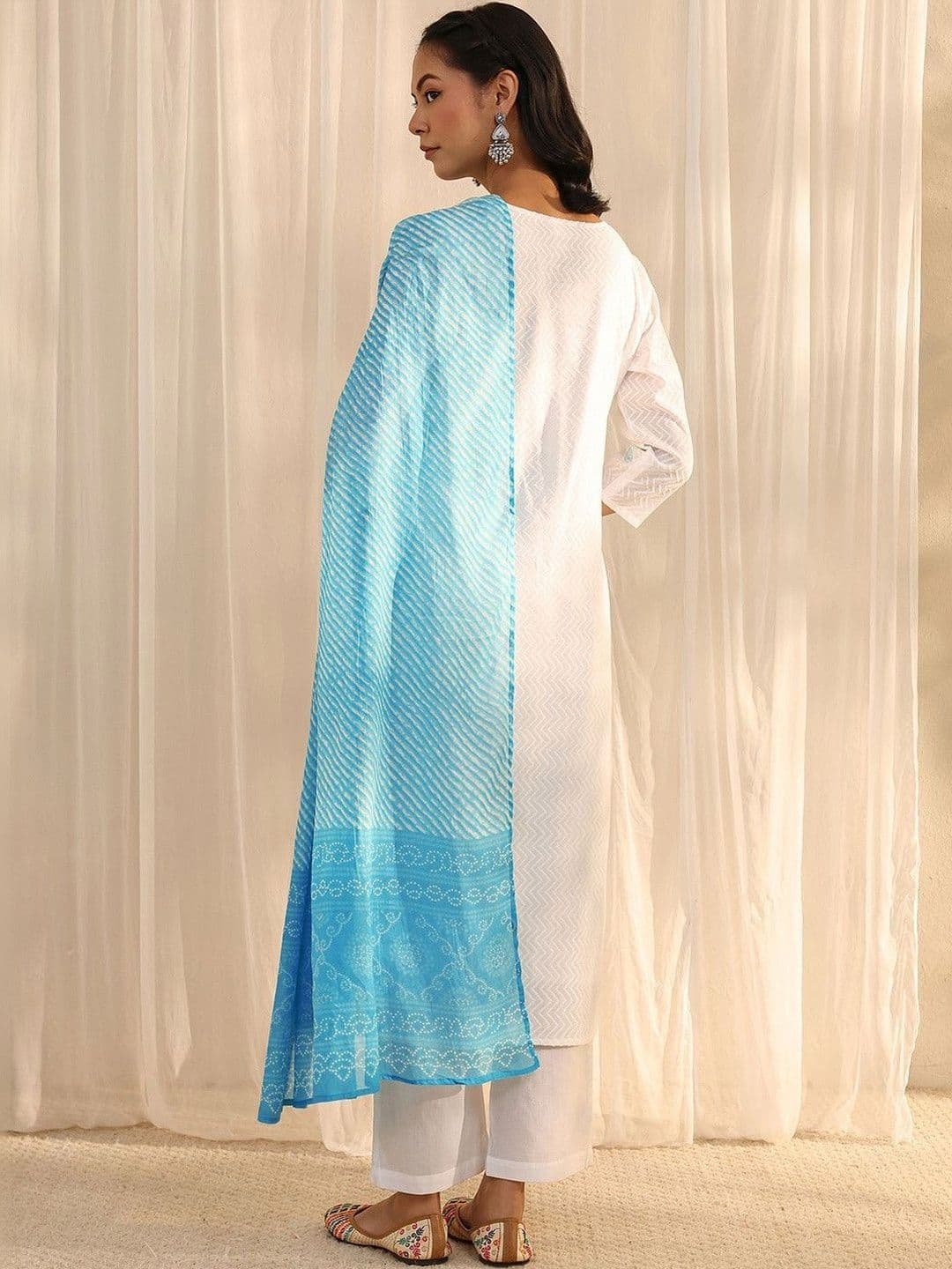 Libas Women Ethnic Motifs Regular Thread Work Kurta with Trousers & With Dupatta thumbnail 6