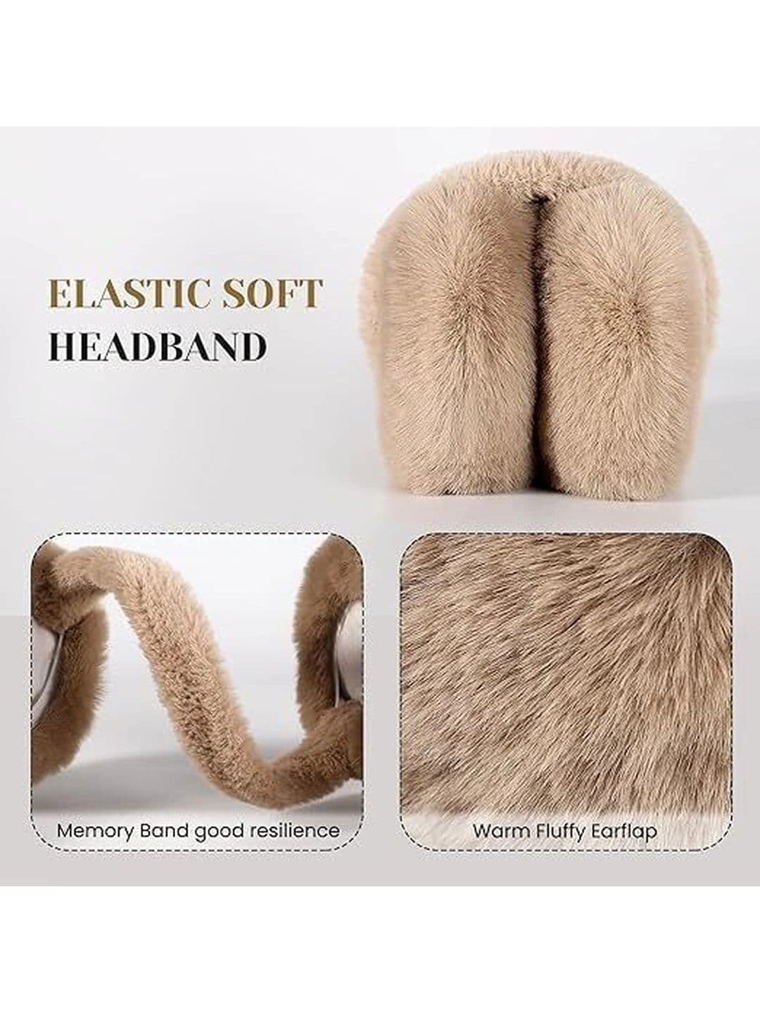 Zonkar Brown Ear Muffs Winter Women Men Soft Earmuffs Cute Ear Covers Cold Weather thumbnail 2