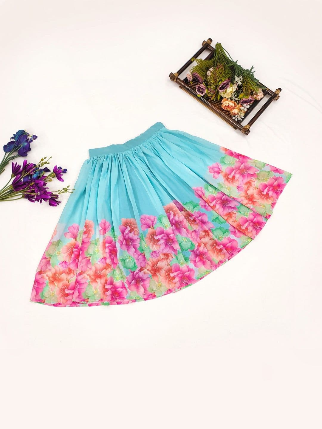 Sangria Girls Printed Ready to Wear Lehenga & thumbnail 5