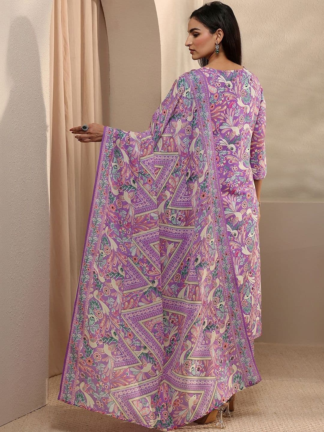 Gerua By Libas Women Ethnic Motifs Printed Regular Thread Work Kurta with Trousers & With Dupatta thumbnail 2