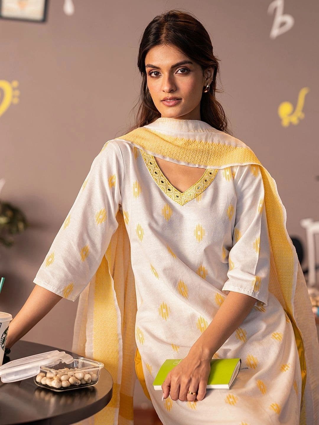 Libas Women Regular Mirror Work Kurta with Salwar & With Dupatta thumbnail 6
