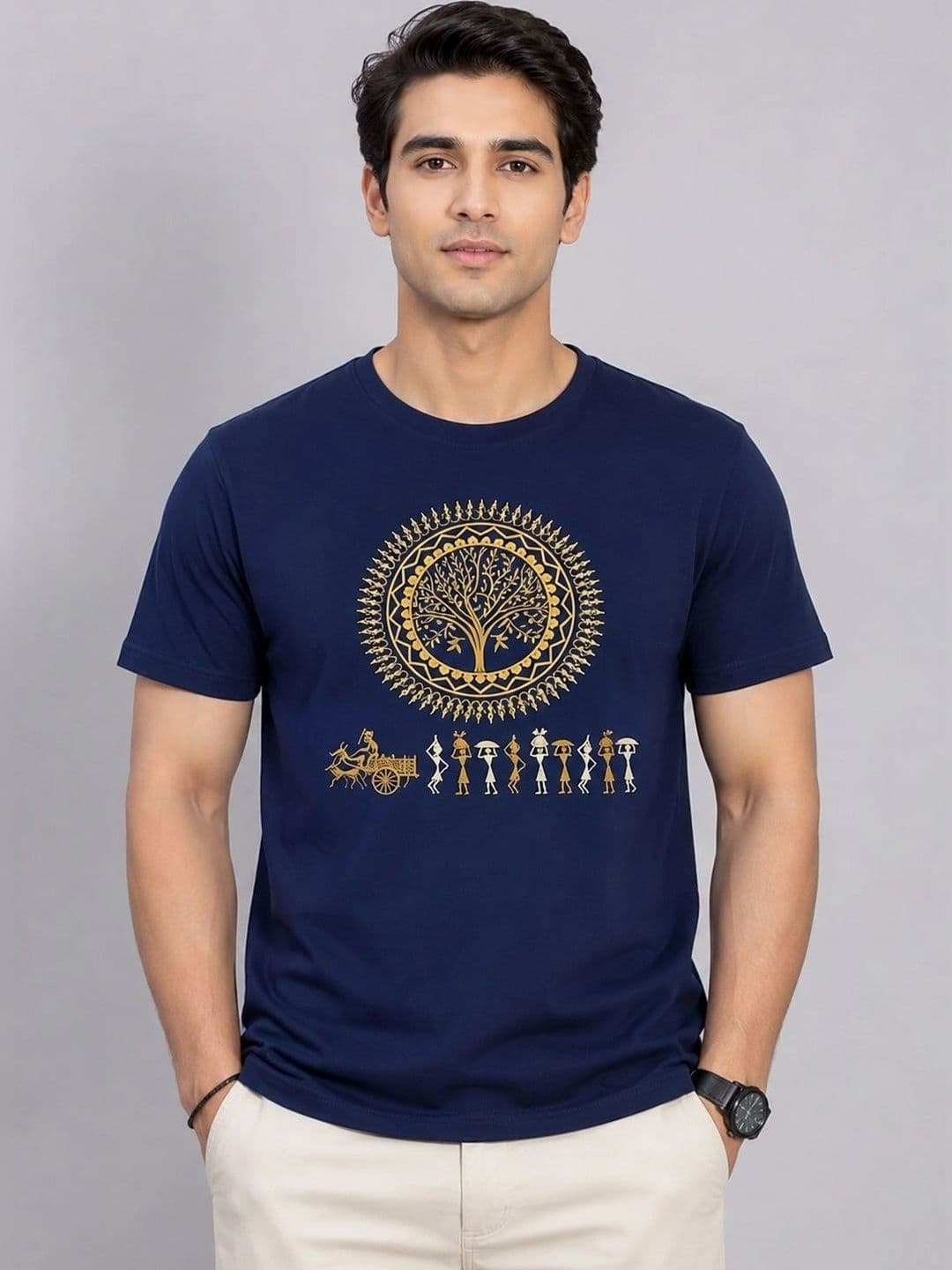 Angel Bella Men Printed Ethnic T-shirt - view 1