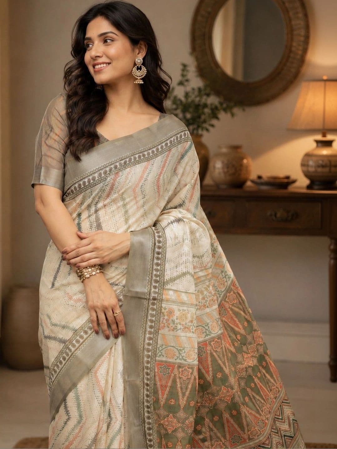 Moda Rapido Linen Blend Bhagalpuri Saree thumbnail 3