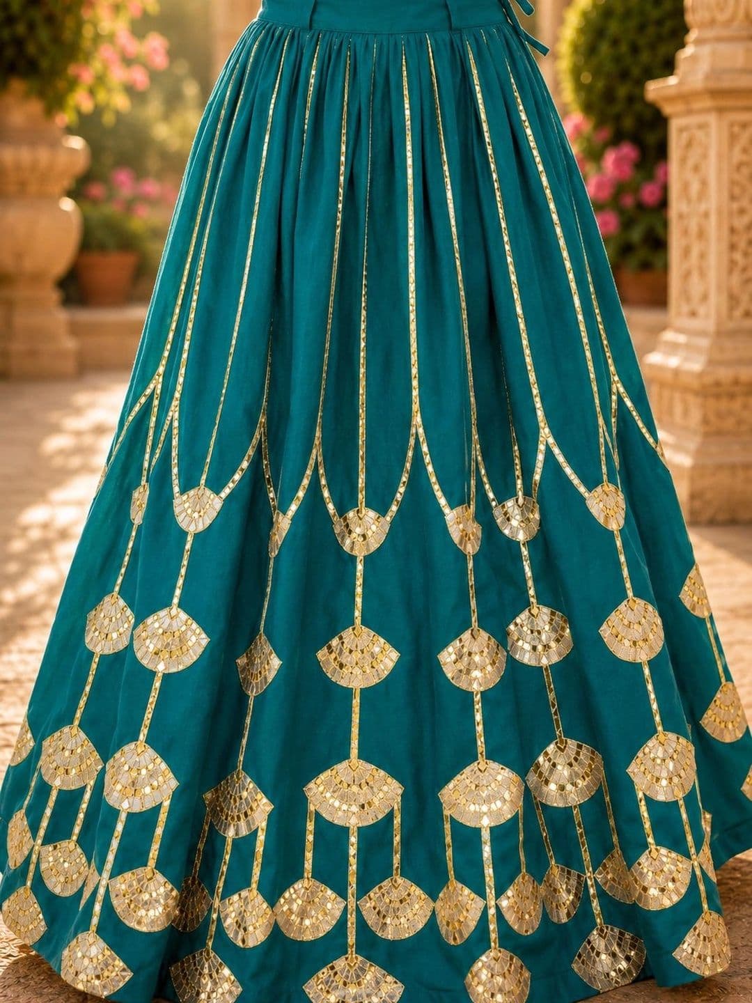 Sangria Girls Embellished Mirror Work Ready to Wear Lehenga & thumbnail 2