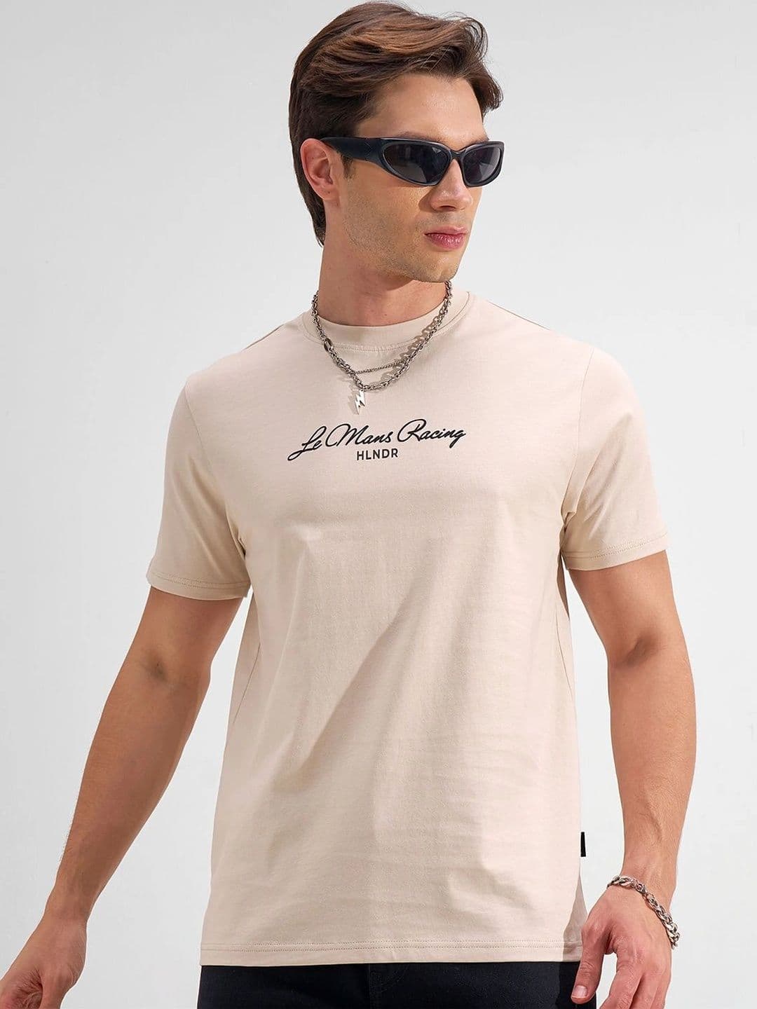 HIGHLANDER Men Printed Drop-Shoulder Sleeves T-shirt thumbnail 3