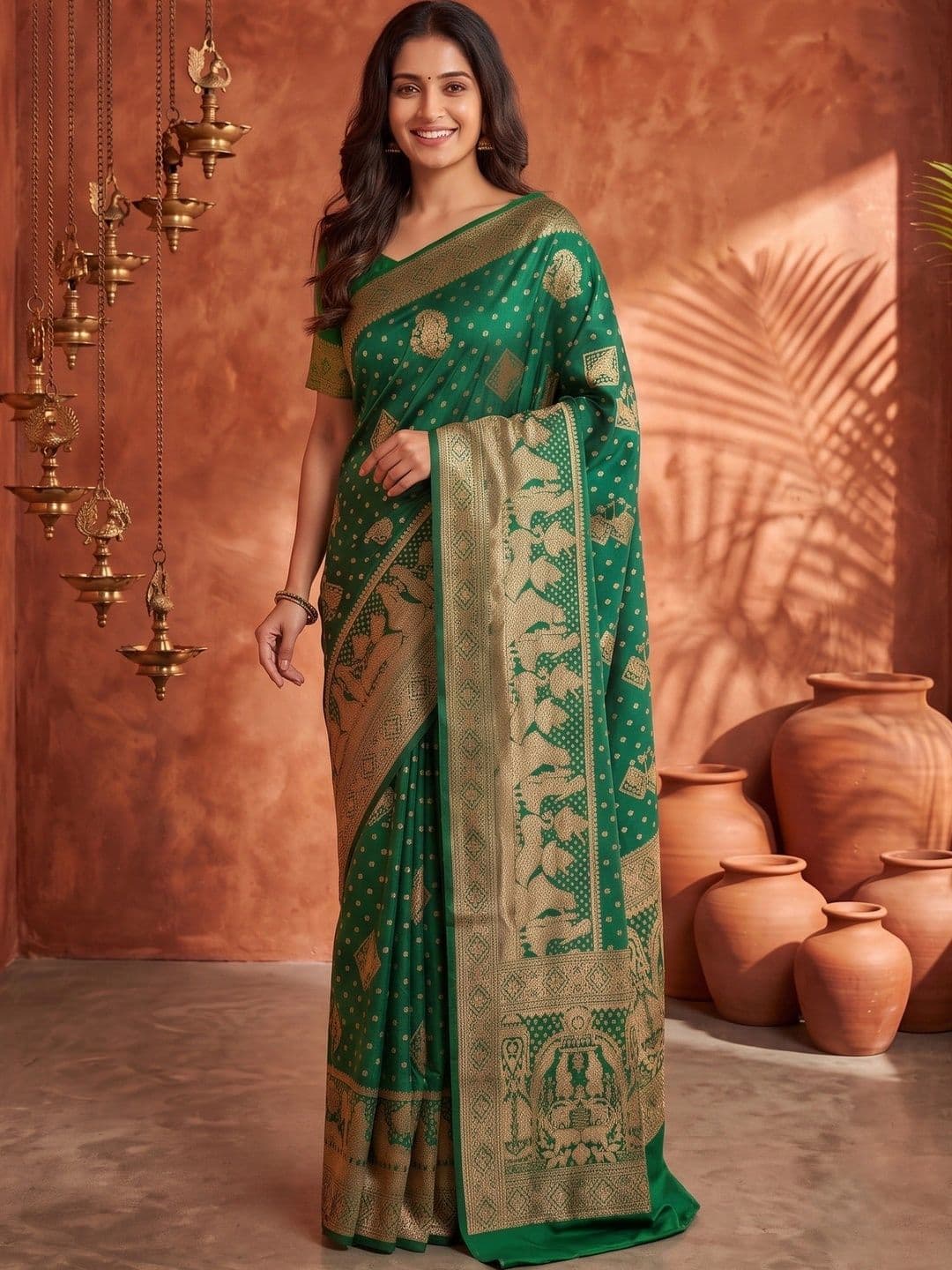 ROOP RADHIKA Woven Design Zari Silk Blend Designer Banarasi Saree - view 1