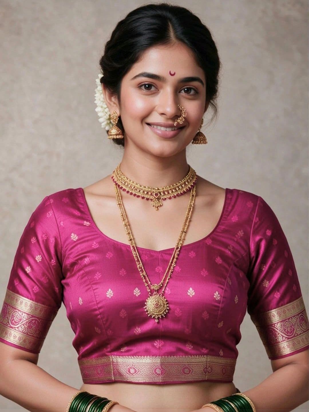 SAMANTHA Woven Design Zari Silk Blend Paithani Saree thumbnail 4