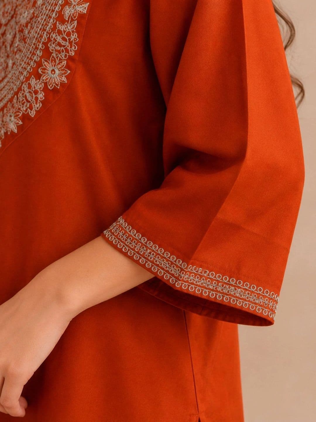 Jaipur Kurti Women Ethnic Motifs Embroidered Regular Thread Work Kurta with Farshi Salwar thumbnail 3