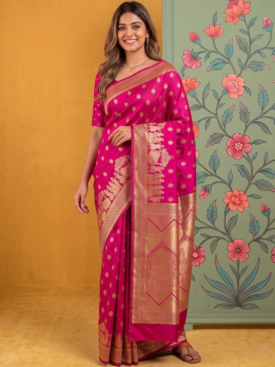 ROOP RADHIKA Woven Design Zari Silk Blend Designer Banarasi Saree - view 1