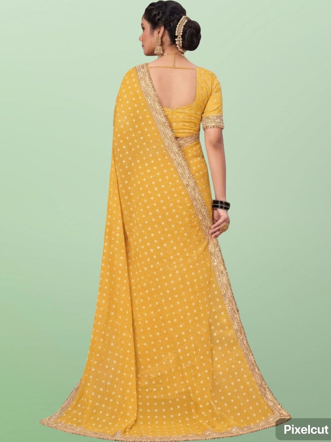 shreecre Embroidered Pure Georgette Saree thumbnail 2